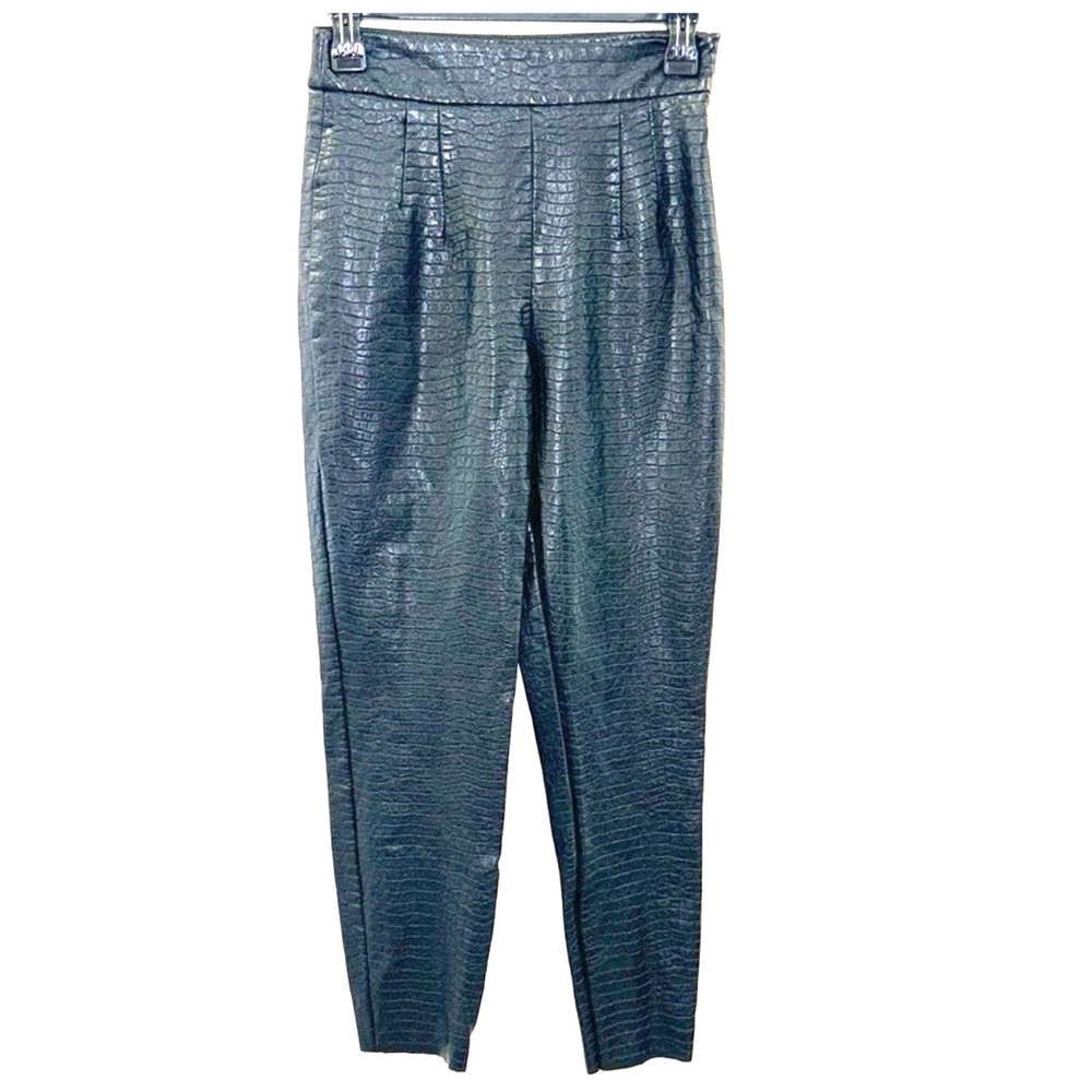 ZARA Black Faux Alligator Skin Fancy Pants Size XS
